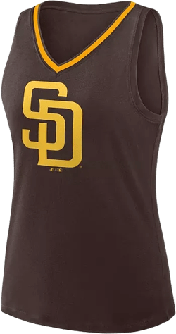 Women's Brown San Diego Padres Stellar Win V-Neck Tank Top