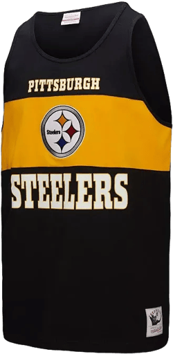 Men's Black Pittsburgh Steelers Retro Color Block Tank Top
