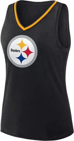 Women's Black Pittsburgh Steelers Stellar Win V-Neck Tank Top