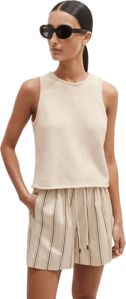 Cotton Linen Chunky Vest - Size XL