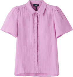Cheesecloth Trim Detail Blouse - Size 12