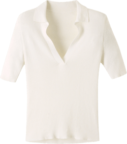 Cotton Rib Polo Shirt - Size L