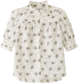 Cotton Swirling Leaf Print Top - Size 6