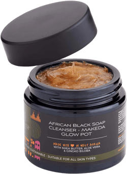 Brown Makeda Glow Pot  African Black Soap Cleanser