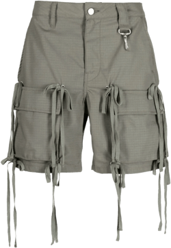 Cotton Cargo Bermuda Shorts In Green