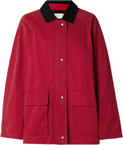 Elodianna Washed Cotton Jacket In Red