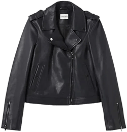 Womens Bleus Zip-up Regular-fit Leather Biker Jacket In Blue