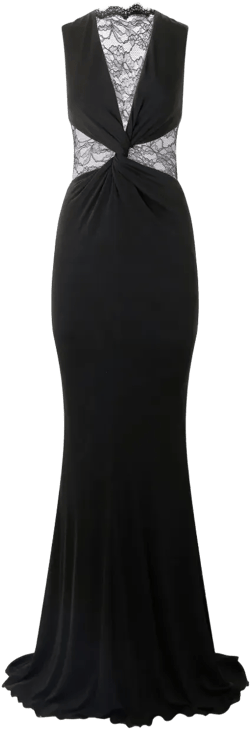 lace-insert gown