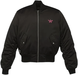 X Snipes Satin Bomber Jacket In Black