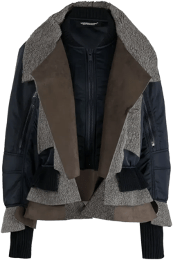 Patchwork Zip-up Bomber Jacket In Blue