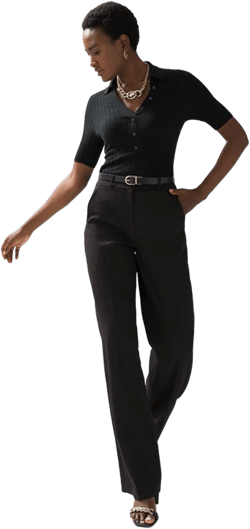 Luna Wide Leg Dress Pant In Black