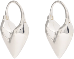 Roscida Heart Sterling Silver Hoop Earrings In Metallic