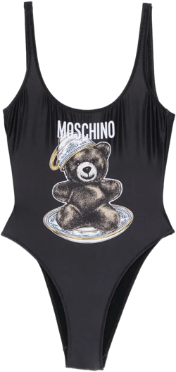 teddy-print swimsuit