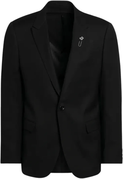 Black Single-breasted Jacket In Wool Blend
