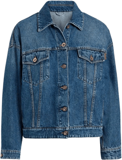 Bead-embellished Denim Jacket In Blue