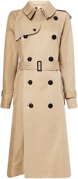 Womens Beige Belted Double-breasted Cotton-blend Trench Coat In Neutral