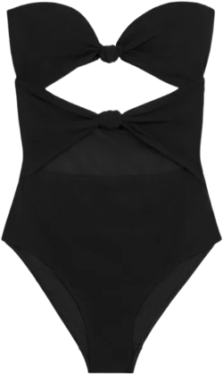 Triomphe Swimsuit With Bows In Matte Jersey In Black