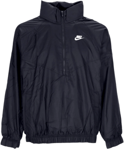 Men's Pull-on Windbreaker Windrunner Anorak Jacket Black/white