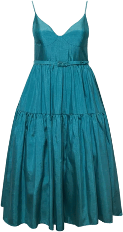 Atherton Belted Fit-&-flare Midi Dress In Blue