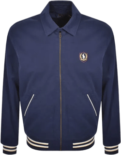 Lined Bomber Jacket Navy In Blue