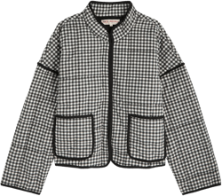 Chloe Floral Print Jacket In Black And White Combo