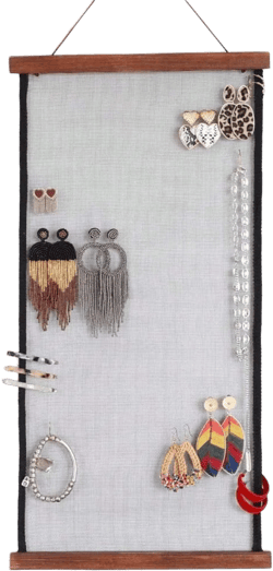 Earring Organizer Wall Monut, Display Hanging Jewelry Organizer For Studs Dangle Earrings And Necklaces Holder Rack For Women Girl Gift