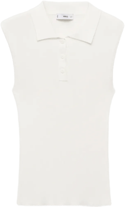 Polo-neck knitted top