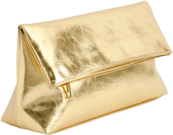 Large Metallic Fold Over Clutch Bag