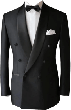 Men's Shawl Lapel Blazer Double Breasted Suit Jacket for Casual/Daily/Leisure Black 42