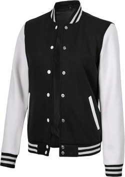 Decrum Varsity Jacket Women - Trendy Womens Letterman Jackets Highschool Baseball Bomber 3X-Large Womens Black and White Varsity Jacket