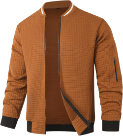 HOOD CREW Men’s Lightweight Casual Jackets Varsity Bomber Jacket Coat with Zipper XX-Large Brown