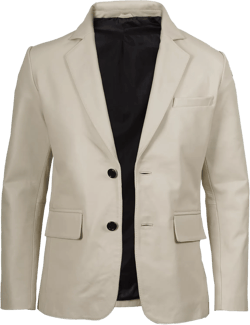 Decrum Real Leather Blazer for Men - Lambskin Coat Style Casual Mens Blazer Jacket Off White - Blazer Leather Coat 3X-Large
