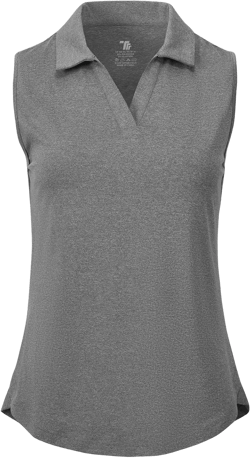 BGOWATU Women's Sleeveless Golf Polo Shirts Collared V Neck Tennis Tank Tops UPF 50+ Quick Dry Lightweight X-Large 14-dark Gray