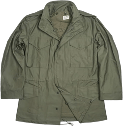 Vintage M65 Field Jacket Tactical Coat with Detachable Hood Olive Green Outdoor for Men Replica Large