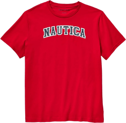 Nautica Men's Short Sleeve 100% Cotton Nautical Series Graphic Tee Nautica Red/Red Large