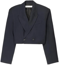 Boxy double-breasted buttoned blazer