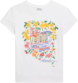 Ralph Lauren Girls' Cotton Jersey Graphic Tee - Little Kid