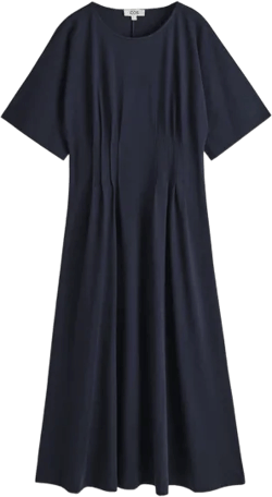 PINTUCKED COTTON MINI DRESS