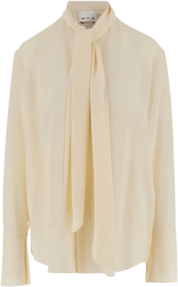 bow-detailed silk blouse