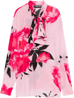 Sofi floral-print tie-neck top