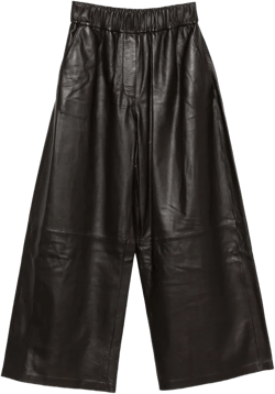 Solia elastic-waist leather trousers