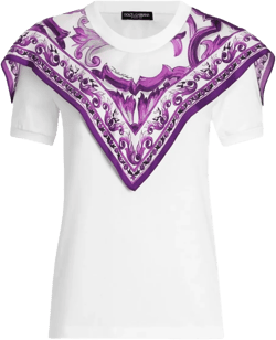 foulard-panelled cotton T-shirt