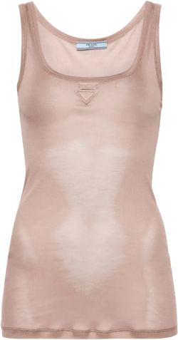 triangle-appliqué silk top