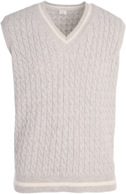 cable-knit V-neck sweater