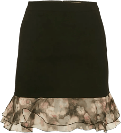 pre-owned floral print-hem ruffled mini skirt