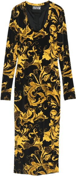 Barocco-print midi dress