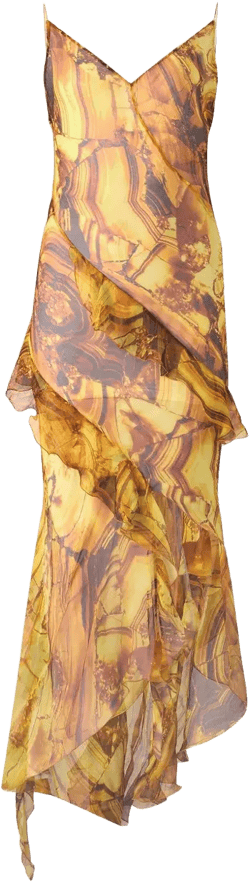 asymmetric ruffled dress