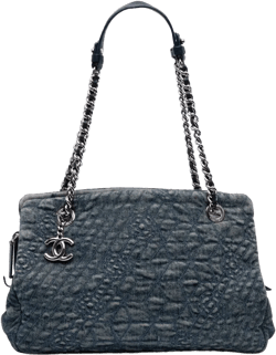 2012 Denim Camellia Embroidered Shopping tote bag