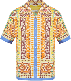 geometric-patterned short-sleeve shirt