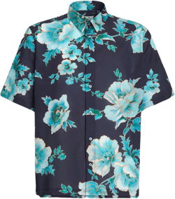 floral-print short-sleeve shirt